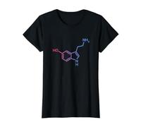 Serotonin Structure - Molecule of Happiness and Love Science Value Graphic T-Shirt, Women, Black, XL