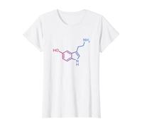 Serotonin Structure - Molecule of Happiness and Love Science Value Graphic T-Shirt, Women, White, XS