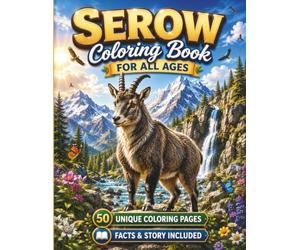Serow Coloring Book for All Ages: 50 Beautiful and Unique Serow Coloring Pages Featuring Mountain Landscapes, Forest Adventures, Wildlife Scenes, and ... (Mountain Wildlife Coloring Book Series)
