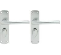 Serozzetta Eden Door Handles on Back Plate - Bathroom (57mm c/c) - Satin Chrome (Pack of 2)