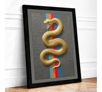 Serpent and Rainbow Modern Framed Wall Art Print A3 (42×29.7cm) Black, Wall Decor for Living Room, Bedroom, Office & Home, Ready to Hang, Art Gift