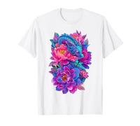 Serpent Dragon Beautiful Flowers Colorful Fantasy Graphic T-Shirt