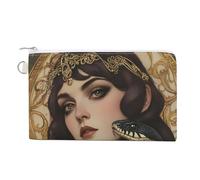 Serpent-Goddesses-Snake Coin Purse Canvas Change Pouch Small Organizer Bags Zippered Coin Case for Women Men