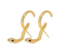 Serpent Hoop Accessories, Gothic Ear Cuff Jewelry Pair, Minimal Snake Form with Lightweight Fit Feature, Polished Metal Ornament Material, Bold Alternative Style Design, Party Dating Use