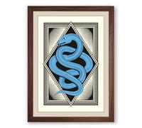 Serpent in Geometry Art Deco Framed Wall Art Print A3 (42×29.7cm) Walnut, Wall Decor for Living Room, Bedroom, Office & Home, Ready to Hang, Art Gift