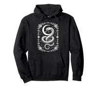 Serpent Moon Gothic Snake Crescent Lunar Cycle Pullover Hoodie