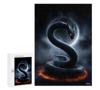 Serpent of The Veil - Flamebound Lunar Coil - Displayable Picture Puzzle, 300 PCS, Mindful Gift for Adults - for Relaxation at Home