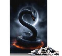 Serpent of The Veil - Flamebound Lunar Coil Puzzle Challenging And Brainteasing 100 Percent Recycled Cardboard Jigsaw Puzzle for Adults Teen Birthday Present 500pcs (52x38cm)