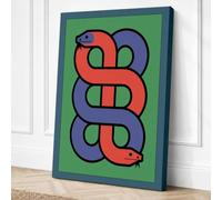 Serpent Rising Geometric Canvas Wall Art Print 18x12 Inch (46 x 30 cm)