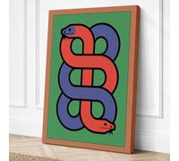 Serpent Rising Geometric Canvas Wall Art Print 30x20 Inch (76 x 51 cm)