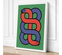 Serpent Rising Geometric Canvas Wall Art Print 30x20 Inch (76 x 51 cm)