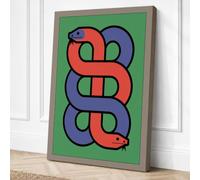 Serpent Rising Geometric Canvas Wall Art Print 30x20 Inch (76 x 51 cm)