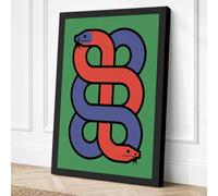 Serpent Rising Geometric Canvas Wall Art Print 36x24 Inch (91 x 61 cm)