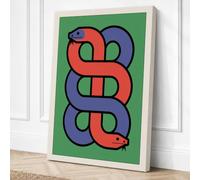 Serpent Rising Geometric Canvas Wall Art Print 36x24 Inch | Ready to Hang, Gallery Wrapped, Fade-Resistant Inks, Securely Packaged, UK Made