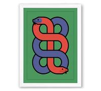 Serpent Rising Geometric Framed Wall Art Print A2 (59.4×42cm) White, Wall Decor for Living Room, Bedroom, Office & Home, Ready to Hang, Art Gift