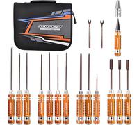 Serpent Toolset for Offroad (16pcs) RC Tool Kit, Allen Wrench, Flat Head Screwdriver, Ball Driver HEX Wrench, Phillips Screwdriver, NUT Driver, Turnbuckle Wrench, Body Reamer