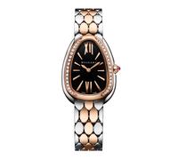 Serpenti Seduttori 33mm Black Dial Diamond Ladies Watch - 18k Rose Gold and Steel