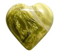 Serpentine Crystal Heart Palm Stone - Pocket Massage Worry Stone for Natural Body Chakra Balancing, Reiki Healing and Crystal Grid