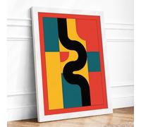 Serpentine Geometry Geometric Framed Wall Art Print A1 (84.1×59.4cm) White, Wall Decor for Living Room, Bedroom, Office & Home, Ready to Hang, Art Gift