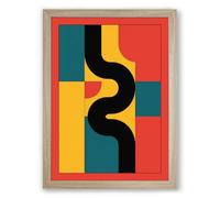 Serpentine Geometry Geometric Framed Wall Art Print A4 (29.7×21cm) Oak, Wall Decor for Living Room, Bedroom, Office & Home, Ready to Hang, Art Gift