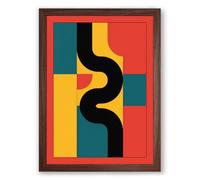 Serpentine Geometry Geometric Framed Wall Art Print A4 (29.7×21cm) Walnut, Wall Decor for Living Room, Bedroom, Office & Home, Ready to Hang, Art Gift