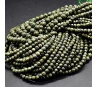 Serpentine (Mid Green) Round Beads 4mm 6mm - 14'' Strand - Natural Gemstone Beads for Jewellery Making | Crystal Beads