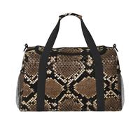 Serpentine Pattern Hand Travel Bag – Durable Carry-On Luggage Weekend Bag, Travel Tote Luggage Bag, Travel Vacation Bag, Trip Bag, Portable Bag, Travel Gear Carryall Bag
