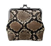 Serpentine Pattern Print Coin Purse for Women Compact Kiss Lock Coin Pouch Zipper Travel Shopping Gifting