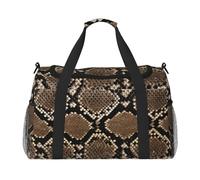 Serpentine Pattern Print Womens Sports Bags Travel Bag - Gym Tote Bag with Compartment,Duffel Bags for Men,Ladies Holdall,Carry On Weekend Travel Handbags for Women