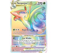 Serperior VSTAR 196/195 Rare Rainbow Pokemon Card (SWSH Silver Tempest) + 1x TitanCards® Toploader