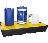 Serpro spill management 100 Litre Bunded Spill Tray With Removable Grid, Heavy Duty Drip Containment For Drums & Tanks