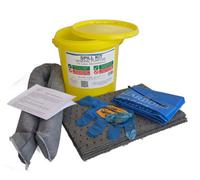 Serpro spill management 10L General Purpose Spill Kit With Bright Yellow Clip Seal Tub, Handle & Tamper Tag - Quick Spill Response & Safety Compliance Sol