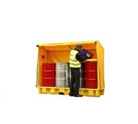 Serpro spill management 4 Drum In-Line Spill Pallet With Framed Cover