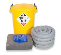 Serpro spill management Serpro 90 Litre Maintenance General Purpose Spill Kit In A Plastic Drum For Use With Coolant, Antifreeze, Oil, Water, Weak Chems