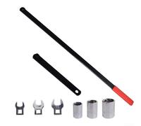 Serptine Belt Adjust Tightener Wrench Tool Set with 3/8" Drive Handle for 15 16 18mm Hex Idler Pulleys and 13 14 15mm Crowfoot Wrenches Silver Red Black