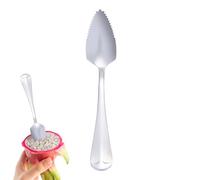 Serrated Eating Utensil - Dinner Spoon Stainless Steel, Heavy Duty Kitchen Spoon, Long Handle with 3-Wire Clip, Versatile Scooping Ladle for Salad Breakfast Dining Food Prep Home Kitchen Use