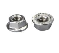 Serrated Flange Hex Lock Nuts, Left Hand Thread Hex Serrated Spinlock Flange Nut 304 A2 Stainless Steel M4-M12 2-30 pcs(M10-3Pcs)