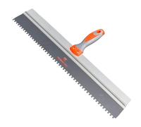 Serrated Plastering Spatula - Skimflex Pro Stainless Steel Notched Spatulas with Ergonomic Rubber Grip, 4mm 6mm 8mm Square Notches, Sizes up to 600mm (8mm)