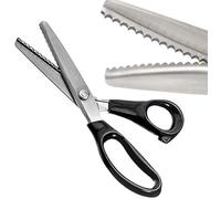 Serrated Scalloped Edge Pinking Shears, Multifunction Stainless Steel Shears Tailor Scissors, Professional Zig-Zag Cut Scissors, Sewing Craft Paper Clothing Fabric Cut for Home (Scalloped, 18mm)