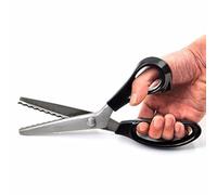 Serrated Scalloped Edge Pinking Shears, Stainless Steel Dressmaking Scissors, Professional Zig-Zag Cut Scissors, Fabric Decorate Craft Scissors with Comfort Grip Handle, 9 inch (Serrated (5mm))