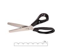 Serrated Scalloped Edge Pinking Shears, Stainless Steel Dressmaking Scissors, Zig-Zag Cut Scissors, Fabric Decorate Craft Shears with Comfort Grip Handle Sewing Supplies (Scalloped 7mm)