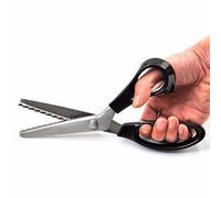 Serrated Scalloped Edge Pinking Shears, Stainless Steel Dressmaking Scissors, Zig-Zag Cut Scissors, Fabric Decorate Craft Shears with Comfort Grip Handle Sewing Supplies (Serrated 7mm)