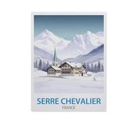 Serre Chevalier France Vintage Travel Posters Ski，Jigsaws Puzzles 1000 Pieces Teens Kids Jigsaw Entertainment Toys Brain Challenge Puzzle（50x70cm）-CS11
