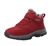 Serria Hiking Boots Women Wide Fit Lightweight Trekking High Rise Walking Shoes Fully High Rise Outdoor Hiking Trekking Shoes Approach Shoes Lightweight Breathable (#E-Red, 5.5)