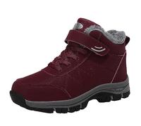 Serria Hiking Boots Women Wide Fit Lightweight Trekking High Rise Walking Shoes Fully High Rise Outdoor Hiking Trekking Shoes Approach Shoes Lightweight Breathable (#A-Red, 6.5)