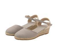 Serria Low Wedge Espadrilles Summer Sandals for Women Wide Fit Orthopedic Sandals Arch Support Closed Toe Mid Heel Sandals Strappy Party Shoes Comfortable Wedding Bridal Ankle Strap, l50OlMHoa