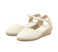 Serria Low Wedge Espadrilles Summer Sandals for Women Wide Fit Orthopedic Sandals Arch Support Closed Toe Mid Heel Sandals Strappy Party Shoes Comfortable Wedding Bridal Ankle Strap, l50OlMHoa
