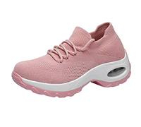 Serria Wide Fit Trainers for Women Ladies Running Shoes Slip On Trainers Thick Bottom Air Cushioned Comfortable Walking Shoes with Breathable Mesh Sneakers Ladies Casual Orthopedic Shoes, 6SbwDh6cV