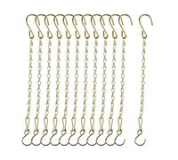 Sersberg Chain for Hanging Plants,11 Inch Gold Hanging Chain, Small Hanging Basket Chain Kits with Hooks for Bird Feeder Hanging Basket Extender Porch Wind Chime (Gold, 11 Inch-12PCS)