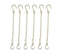 Sersberg Chain for Hanging Plants,21 Inch Gold Hanging Chain, Small Hanging Basket Chain Kits with Hooks for Bird Feeder Hanging Basket Extender Porch Wind Chime (Gold, 21 Inch-6PCS)